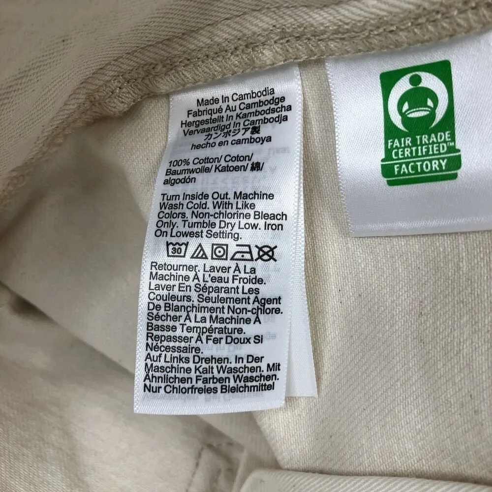 J Crew Jeans Men 38x32 Ivory 770 Straight Fit Natural Seeded Coastal Denim CR372